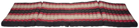 Fine Asianliving Thais Kussen Matras Gevouwen 80x200cm Mat Kussen XXXL Zwart Rood Meditatie Mat Matras van Fine Asianliving — afbeelding 3