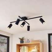 Lindby - plafondlamp - 5 lichts - aluminium - H: 22.5 cm - GU10 - zwart