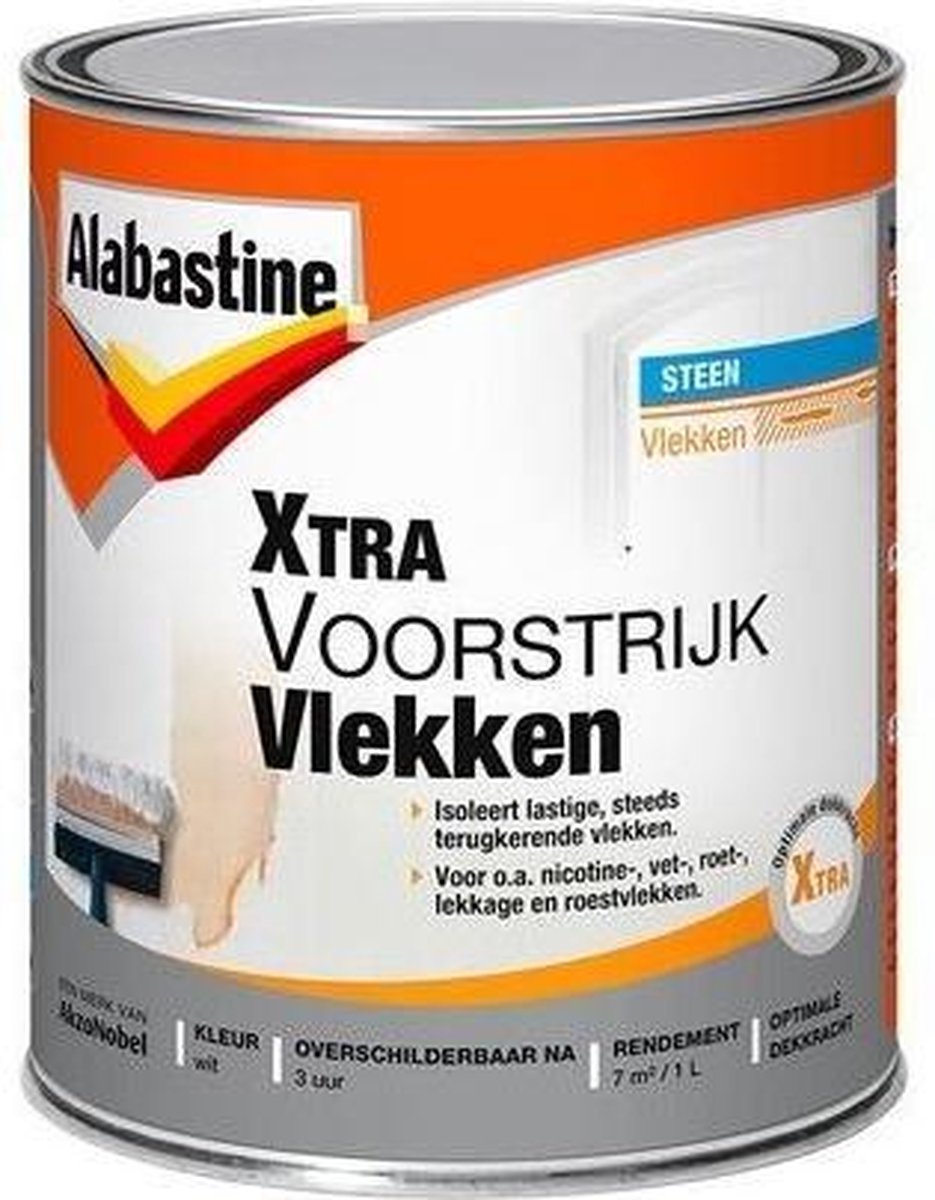 Afleiden uitstulping Ineenstorting Alabastine Xtra Voorstrijk Vlekken - Wit - 1 liter | bol.com