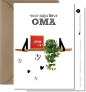 Tallies Cards - greeting  - wenskaarten - Oma - Plant  - Set van 4 ansichtkaarten - bedankkaart - bedankt - Inclusief kraft envelop - 100% Duurzaam