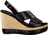 Unisa Miguel Sandalen - Met Sleehak - Dames - Zwart - Maat 35