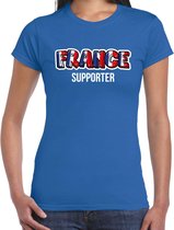 Blauw France fan t-shirt voor dames - France supporter - Frankrijk supporter - EK/ WK shirt / outfit M