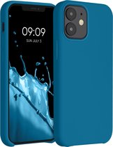 kwmobile telefoonhoesje voor Apple iPhone 12 mini - Hoesje met siliconen coating - Smartphone case in Caribisch blauw