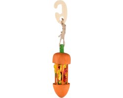 Flamingo Waris - Speelgoed Knaagdier - Ks Waris Hanger Wortel Oranje & Luffa Dia. 4,5x23cm - 1st - 127225 - 1st