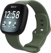 By Qubix geschikt voor Fitbit Versa 3 - Fitbit Versa 4 - Fitbit Sense 1 - Fitbit Sense 2 Sportbandje - Groen - Maat: S-M Smartwatchbandje bandje Armband Polsband Strap Band Watchband