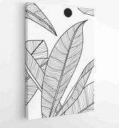 Botanical wall art vector set. Foliage line art drawing with abstract shape. 3 - Moderne schilderijen – Vertical – 1813369855 - 115*75 Vertical