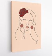 Abstract earth tone coloured shapes, line arts background design for personal, fashion and beauty blogger. 3 - Moderne schilderijen – Vertical – 1699497196 - 50*40 Vertical