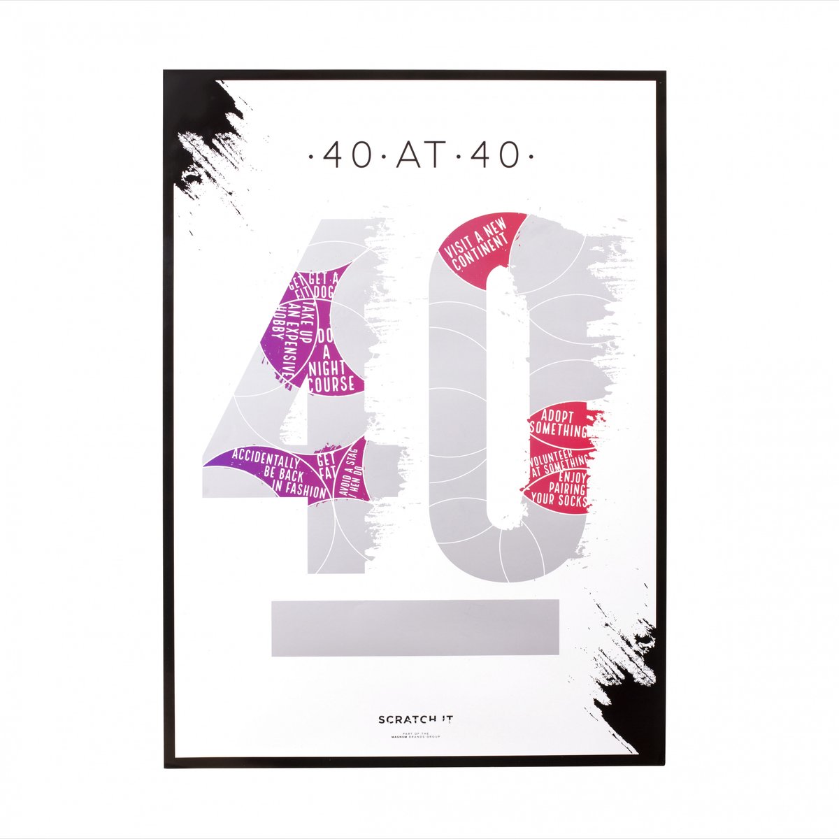 Thumbsup! Krasposter Uitdaging 40 Papier 50 X 70 Cm Wit/paars