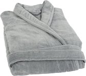 Clarysse Toscane Velours Badjas Zilverblauw-M/L