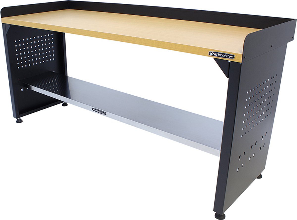 Kraftmeister werkbank 200 cm - Werktafel met MDF werkblad - Zwart