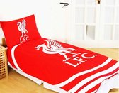 Liverpool FC - 1-Persoons dekbedovertrek - Reversible - Rood/Zwart - 135 x 200 cm