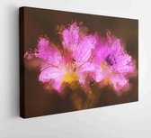 Abstract color paint brush strokes on canvas texture. Painting background. Modern contemporary wall art illustration. Colorful artwork for background. - Modern Art Canvas - Horizon