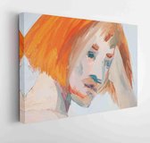 Naked girl with red hair, painting, oil on canvas, fragment of picture  - Modern Art Canvas - Horizontal - 397279540 - 50*40 Horizontal