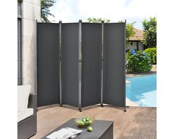 Tuinscherm - Scheidingswand - Voor zonwering - 215x5x170 cm - Grijs