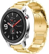 Stalen Smartwatch bandje - Geschikt voor  Xiaomi Amazfit GTR stalen band - goud - 47mm - Horlogeband / Polsband / Armband