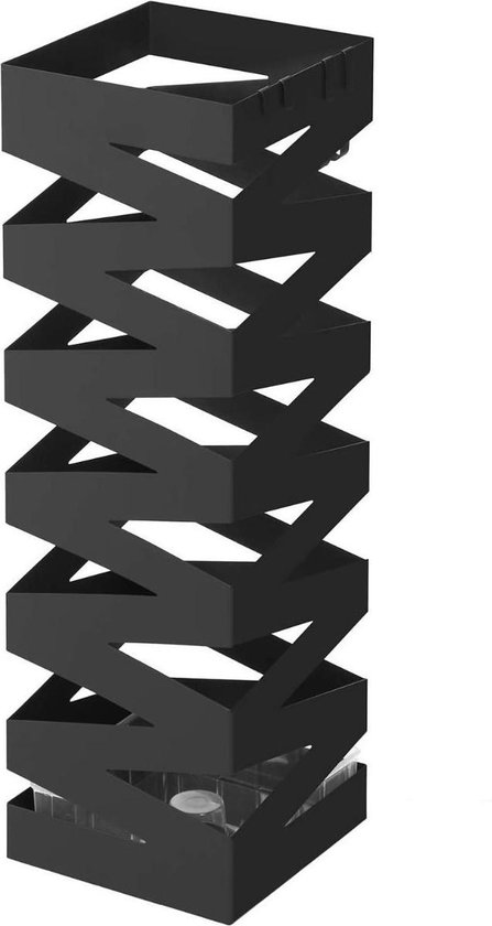 Hoppa! porte-parapluie - noir - métal - 15,5x15,5x49 cm
