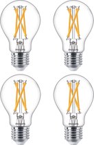 4 stuks Philips filament ledlamp E27 7W 2700K WarmGlow Cri90