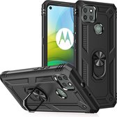 Ring KickStand Back Cover - Motorola Moto G9 Power Hoesje - Zwart