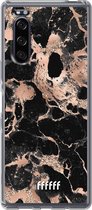 Sony Xperia 5 II Hoesje Transparant TPU Case - Rose Gold Marble #ffffff