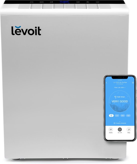 Levoit-LV H131S-RXW-Luchtreiniger-App bediening-HEPA filter-230 m3-Pollenfilter-Slaapmodus-Wit
