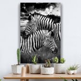 Canvas Schilderij Twee Zebra's