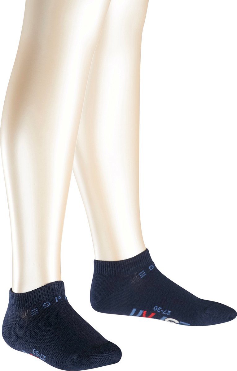 Esprit Foot Logo 2-Pack duurzaam organisch katoen multipack sneakersokken kinderen blauw - Maat 27-30