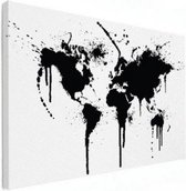 Wereldkaart Artistieke Spots - Canvas 40x30