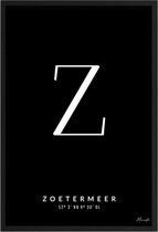 Poster Letter Z Zoetermeer A2 - 42 x 59,4 cm (Exclusief Lijst)