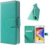 Samsung Grand i9082 Hoesje Wallet Case Turquoise