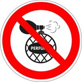 Verboden parfum te dragen sticker 50 mm - 10 stuks per kaart