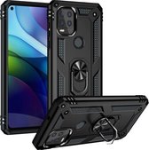 Voor Motorola Moto G Stylus 5G / 2021 Schokbestendige TPU + pc-beschermhoes met 360 graden roterende houder (zwart)