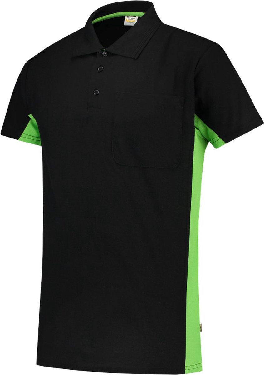 Tricorp Poloshirt Bi-Color - Workwear - 202002 - Zwart-Limoengroen - maat L