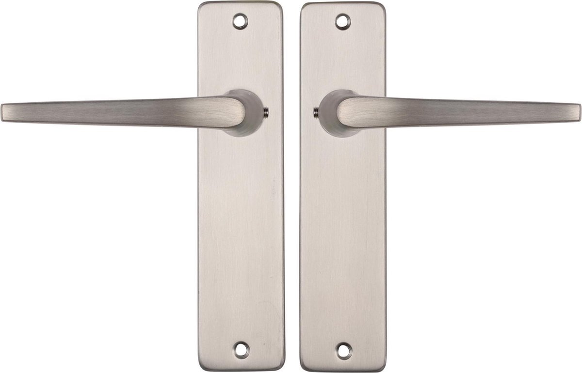 Starx Deurklink Zilver - RVS Look – Deurbeslag – Deurkruk met Schild - Blind - Deurklink Duim - 43 x 180 mm – Ø 18 mm