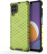 Voor Samsung Galaxy M12 schokbestendige honingraat pc + TPU-beschermhoes (groen)