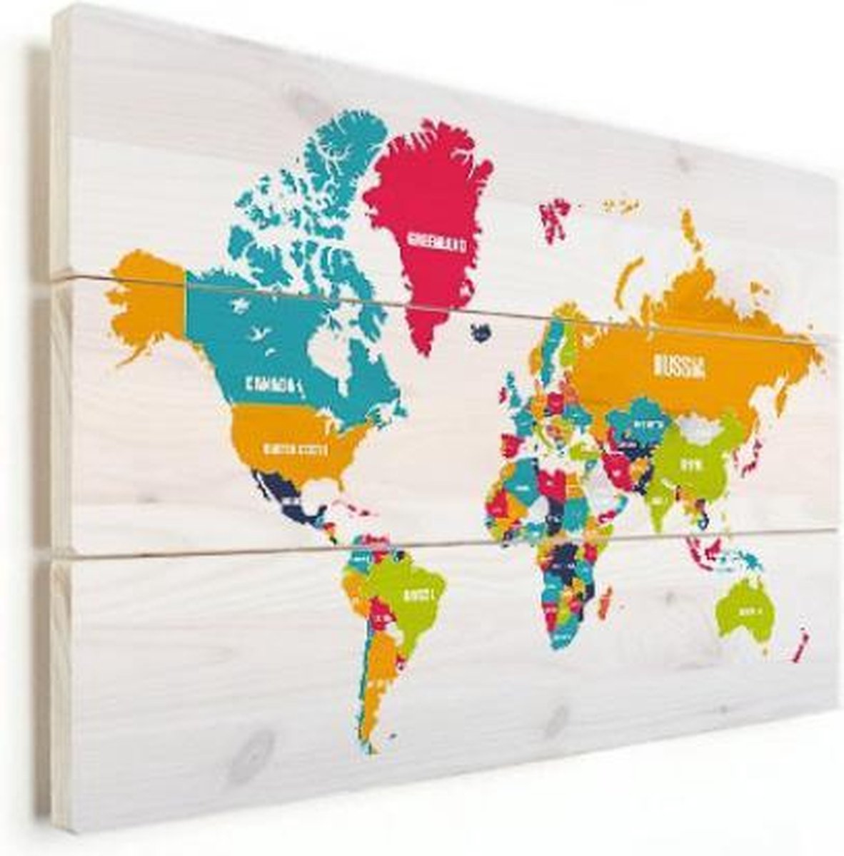 Wereldkaart Grijstinten Aquarel - Poster op fotopapier