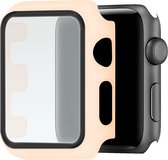 Apple Watch Hoesje met Screenprotector gehard glas - 44mm - Roze