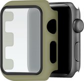 Telefoonglaasje Hoesje met screenprotector - Geschikt voor Apple Watch 1\ Apple Watch 2\ Apple Watch 3 - 38mm - Legergroen
