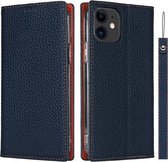 Litchi Textuur Horizontale Flip Top Layer Koeienhuid Lederen Case met Houder & Kaartsleuven & Portemonnee & Riem & Draad Winder Voor iPhone 12 mini (Donkerblauw)