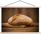 Posterhanger incl. Poster - Schoolplaat - Een wit brood van de bakker - 150x100 cm - Blanke latten