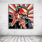 Pop Art Toots Acrylglas - 100 x 100 cm op Acrylaat glas + Inox Spacers / RVS afstandhouders - Popart Wanddecoratie