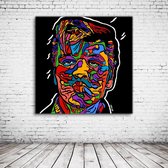 Pop Art Elvis Presley Canvas - 100 x 100 cm - Canvasprint - Op dennenhouten kader - Geprint Schilderij - Popart Wanddecoratie