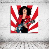 Marc Bolan T-Rex Pop Art Canvas - 90 x 90 cm - Canvasprint - Op dennenhouten kader - Geprint Schilderij - Popart Wanddecoratie