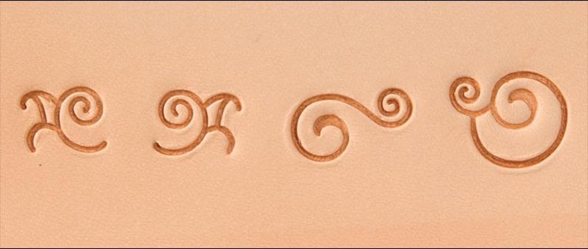 Tandy Leather Leerstempelset | Krul | 4stuks
