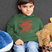 Kerst Hoodie Groen Kind - Merry Christmas Ya Filthy Animal Red (7-8 jaar - MAAT 122/128) - Kerstkleding voor jongens & meisjes