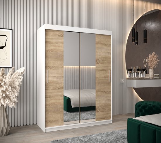 InspireMe - Armoire avec 2 portes coulissantes, Style moderne, Armoire avec  étagères... | bol.com