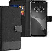 kwmobile telefoonhoesje geschikt voor TCL 30 E / 30 SE - Hoesje met pasjeshouder in antraciet / zwart - Case met portemonnee