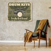 Meester Aan De Muur - Schilderij - Doek Schilderstuk Muurdecoratie Fotokunst Tafereel Drum Kits - Multicolor - 60 X 40 Cm