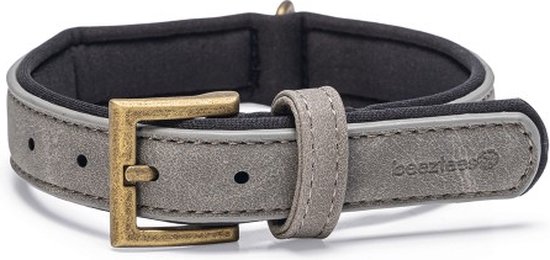 Beeztees Balacron Ax – Honden Halsband – Kunstleer – Grijs – Nekomvang van-tot x breedte: 29-35 cm x 15 mm