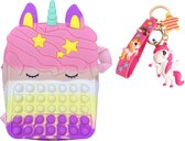 Fidget Toys - fidget speelgoed - fidget - Unicorn speelgoed - Unicorn rugtas 24 x 16 x 6 cm- eenhoorn speelgoed-rugzak + 3D Eenhoorn hanger