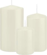 Trend Candles - Stompkaarsen set 3x stuks ivoor wit 10-12-15 cm